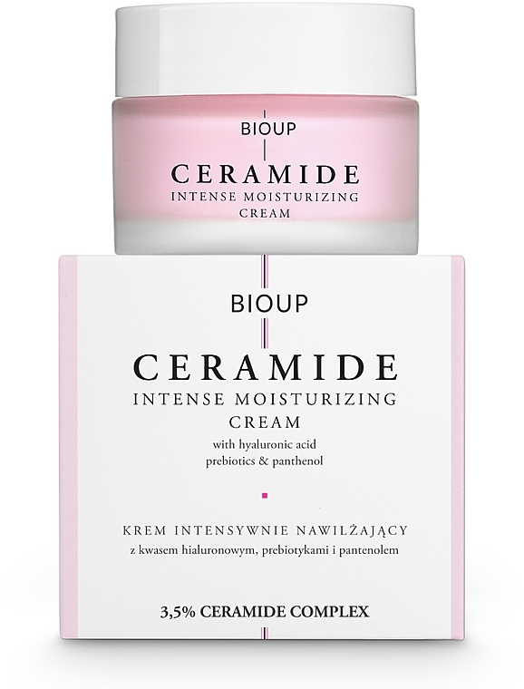Intensywnie nawilżający krem z ceramidami, prebiotykami i kwasem hialuronowym - Bioup Ceramide Intense Moisturizing Cream — Zdjęcie N1