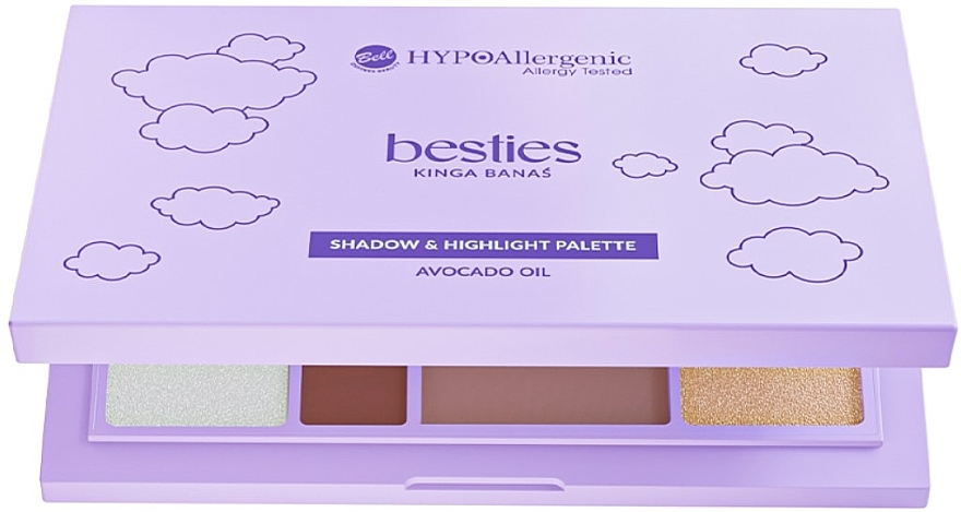 Paleta cieni do powiek i rozświetlacze do twarzy - Bell HypoAllergenic x Besties Shadow & Highlight Palette — Zdjęcie N1