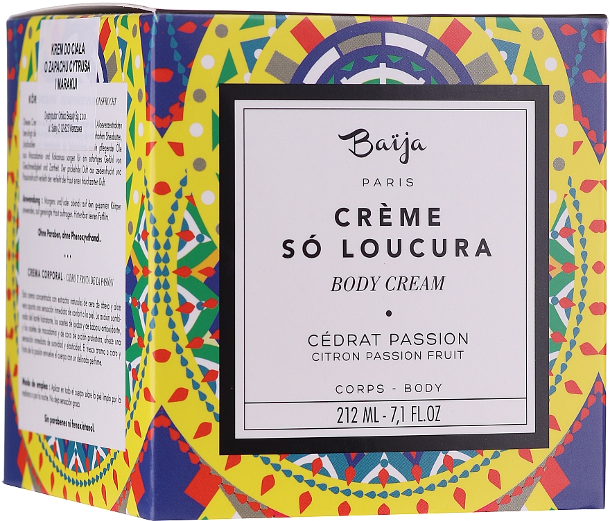 Krem do ciała Cytryna i marakuja - Baija So Loucura Body Cream — Zdjęcie N2