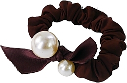 Gumka do włosów z perłą, brązowa - Lolita Accessories — Zdjęcie N1