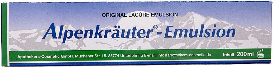 Alpejska ziołowa maść chłodząca na bóle mięśni i stawów - Alpenkrauter Lacure Original Emusion — Zdjęcie N2