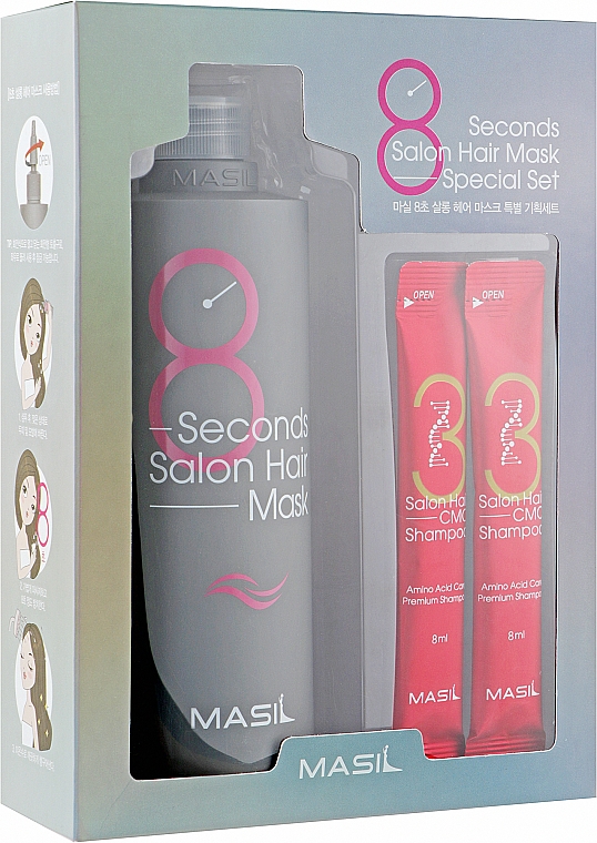 Zestaw - Masil 8 Seconds Salon Hair Set (mask/350ml + shm/2*8ml) — Zdjęcie N1