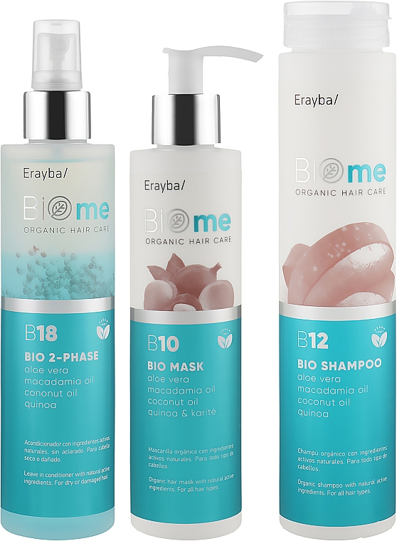 Zestaw - Erayba BIOme Organic Hair Care (shmp/250ml + spray/200ml + mask/200ml) — Zdjęcie N2