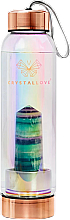 Kup Szklana butelka holograficzna z opalizującym fluorytem, 550 ml - Crystallove Water Bottle With Rainbow Fluorite Hologram 