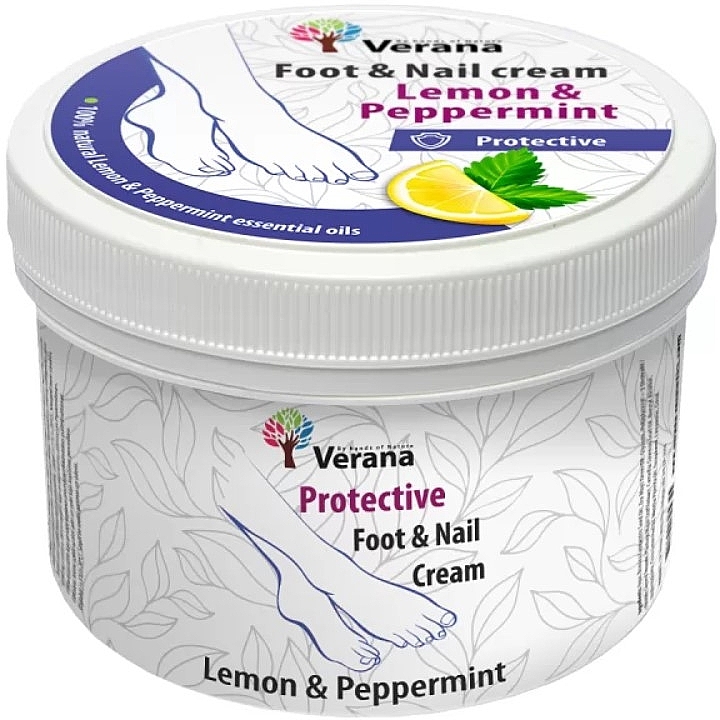 Krem ochronny do stóp i paznokci Cytryna i mięta - Verana Protective Foot & Nail Cream Lemon & Peppermint — Zdjęcie N1