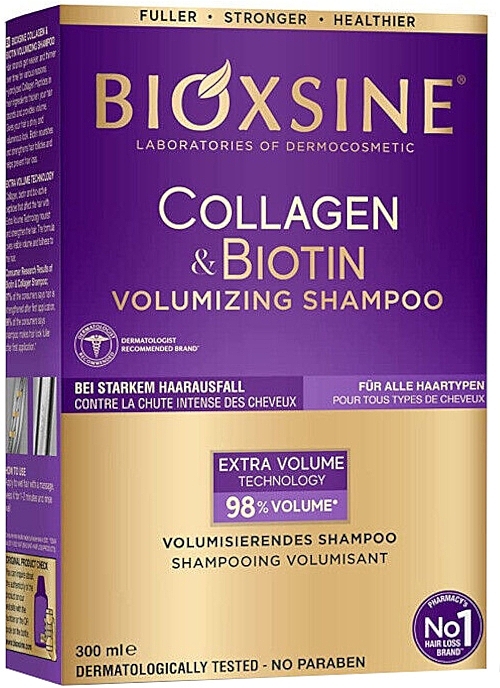 Szampon do włosów - Biota Bioxsine Collagen & Biotin Volumizing Shampoo  — Zdjęcie N2
