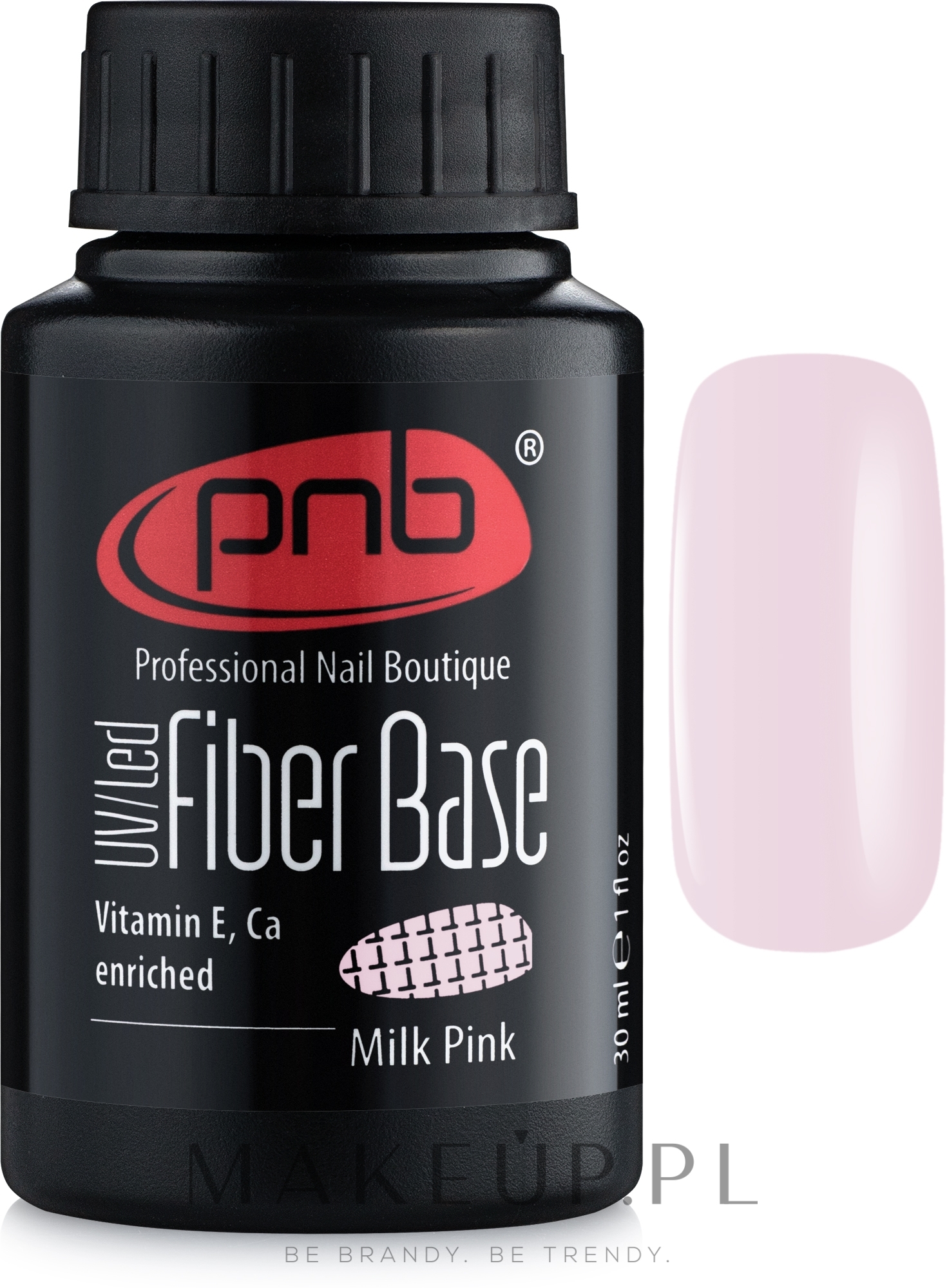 Baza do lakierów hybrydowych - PNB Fiber UV/LED Base  — Zdjęcie Clear Pink