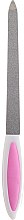 Pilnik szafirowy do paznokci, 17 cm, 77173, biało-różowa - Top Choice — Zdjęcie N1