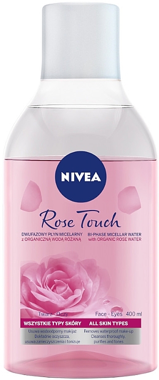 NIVEA Rose Touch Micelarny - Micelarny płyn dwufazowy z organiczną wodą różaną