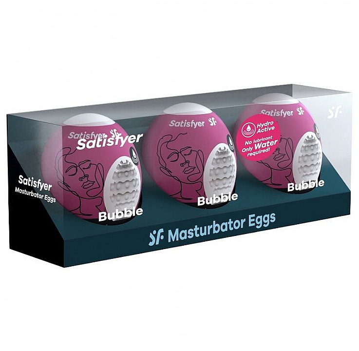 Zestaw - Satisfyer Masturbator Egg 3er Set Bubble — Zdjęcie N1