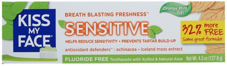 Pasta do wrażliwych zębów i dziąseł - Kiss My Face Sensitive Toothpaste with Organic Aloe Vera Gel — Zdjęcie N1