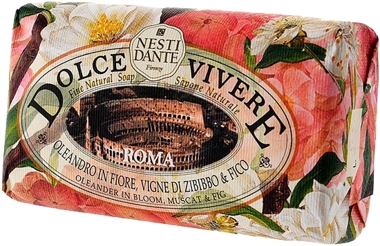 Naturalne mydło w kostce Kwiat oleandra, muskat i figa - Nesti Dante Dolce Vivere Roma