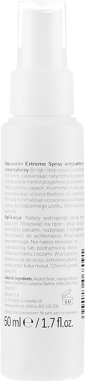 Spray antybakteryjny do rąk - Aquaselin Extreme Antibacterial Spray — Zdjęcie N2