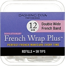 Kup Tipsy - Dashing Diva French Wrap Plus Double Wide White 50 Tips (Size 12)