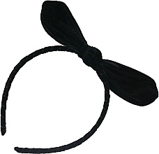 Kup Welurowa opaska na głowę z kokardką, czarna - Lolita Accessories