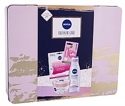 Kup Zestaw do makijażu - Nivea Blossom Care Tin Body Set (mic/water/200ml + lip/balm/4.8ml + mask/1pcs + b/suffle/200ml)