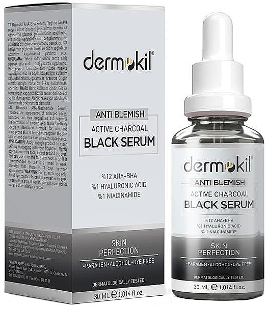 Serum do twarzy z węglem drzewnym - Dermokil Anti Blemish Black Serum — Zdjęcie N1