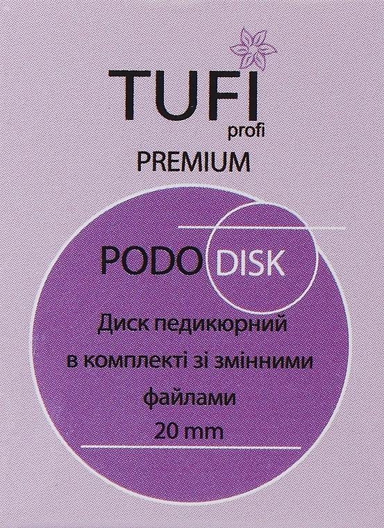Dysk do pedicure-podstawa z wymiennymi pilnikami 20 mm - Tufi Profi — Zdjęcie N2