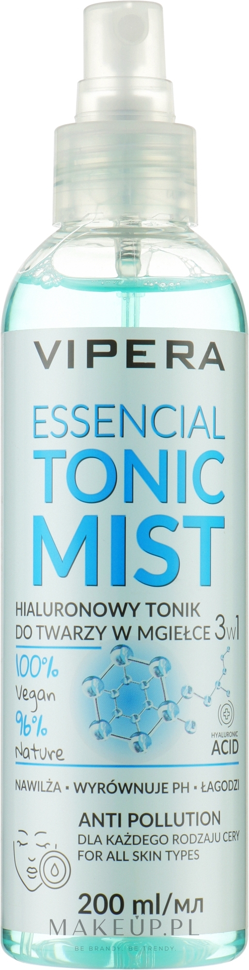 Hialuronowy tonik do twarzy w mgiełce 3 w 1 - Vipera Essencial Hyaluronic Tonic Mist — Zdjęcie 200 ml