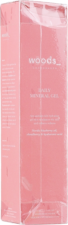 PRZECENA! Przeciwstarzeniowy żel nawilżający z kwasem hialuronowym i olejem z maliny moroszki - Woods Copenhagen Daily Mineral Gel * — Zdjęcie N1