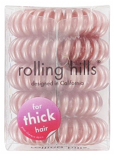 Gumki do włosów, brązowe, 5 szt. - Rolling Hills 5 Traceless Hair Elastics Stronger Bronze — Zdjęcie N1