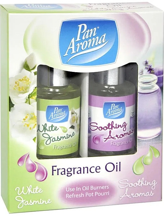 Zestaw olejków zapachowych - Pan Aroma Fragrance Oil White Jasmine & Soothing Aromas (fr/oil/2x10ml) — Zdjęcie N1