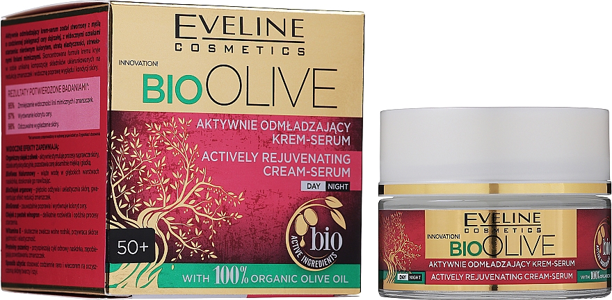 Aktywnie odmładzający krem-serum - Eveline Cosmetics Bio Olive