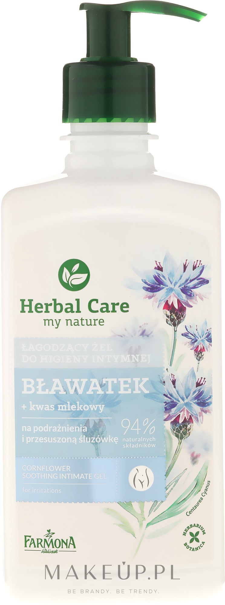 Łagodzący żel do higieny intymnej Bławatek - Farmona Herbal Care — Zdjęcie 330 ml