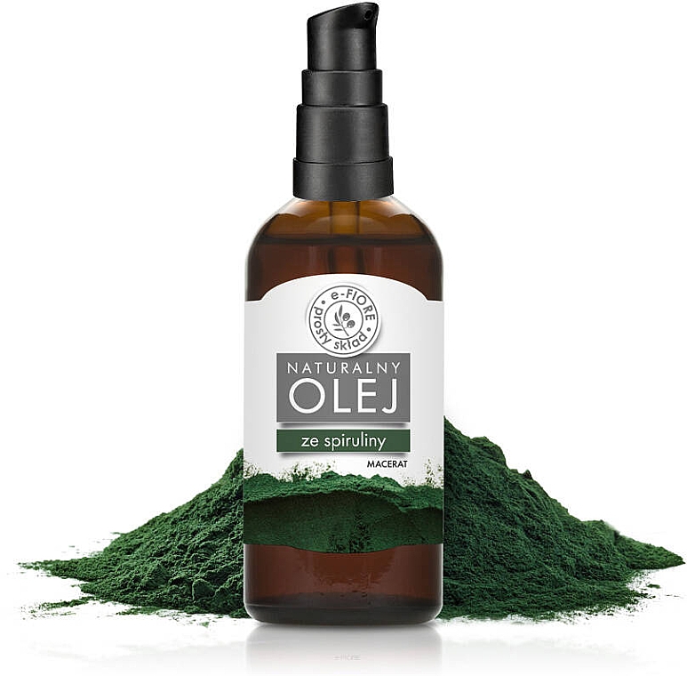 Naturalny olej ze spiruliny (z dozownikiem) - E-Fiore Alga Spirulina Natural Oil — Zdjęcie N2