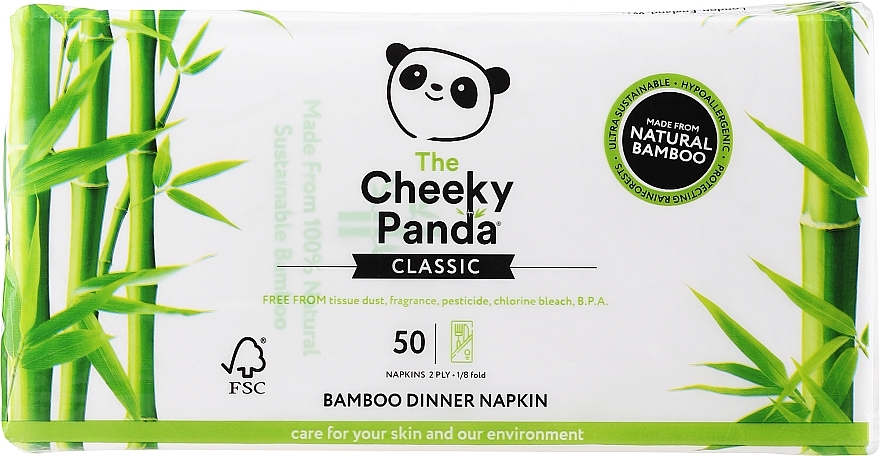 Serwetki bambusowe, 50 szt. - The Cheeky Panda — Zdjęcie N1
