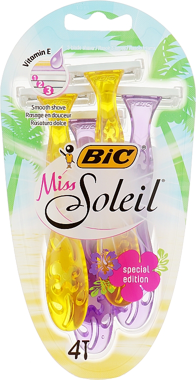 Maszynki do golenia dla kobiet, 4 szt. - Bic Miss Soleil Tropical — Zdjęcie N1