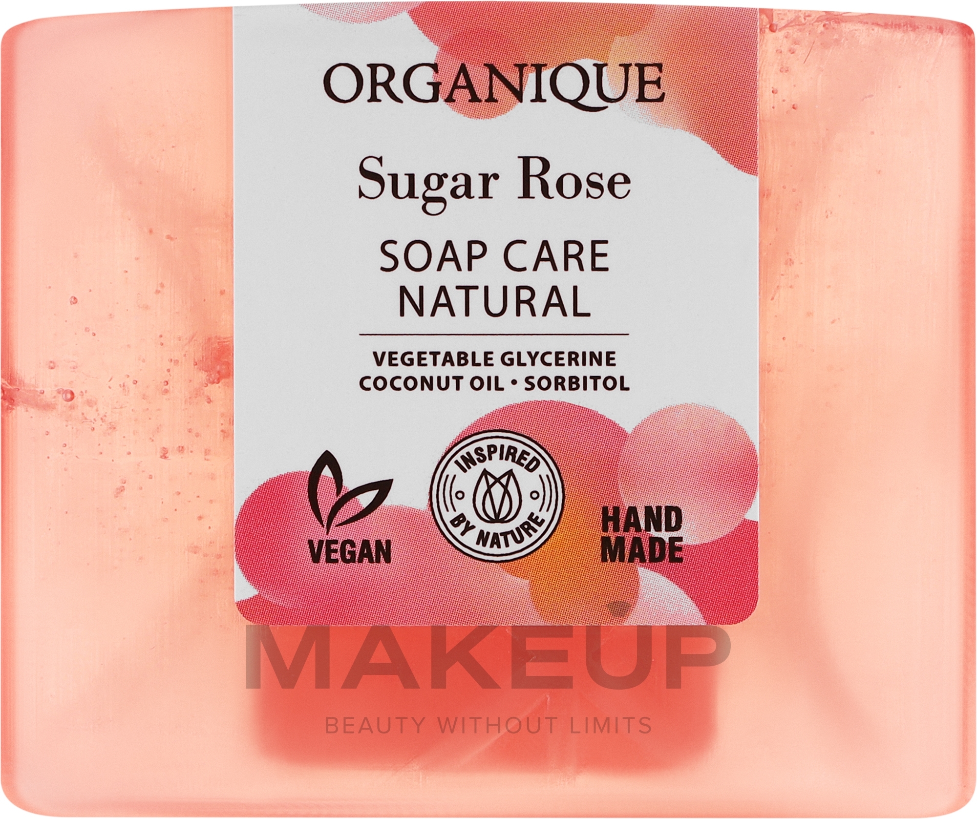 Naturalne mydło odżywcze - Organique Soap Care Natural Sugar Rose — Zdjęcie 100 g