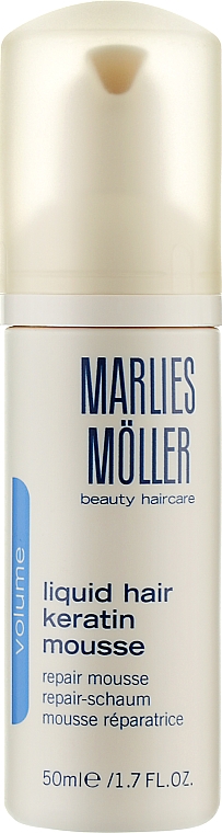 Pianka odbudowująca strukturę włosów Płynna keratyna - Marlies Moller Volume Liquid Hair Keratin Mousse — Zdjęcie N1