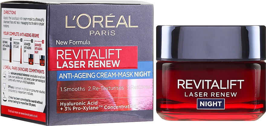 Przeciwzmarszczkowy krem-maska na noc - L'Oreal Paris Revitalift Laser Renew Night Cream-Mask