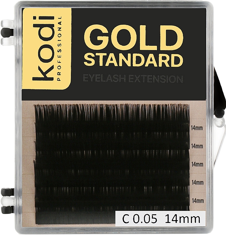 Sztuczne rzęsy Gold Standart C 0.05 (6 rzędów: 14 mm) - Kodi Professional — Zdjęcie N1