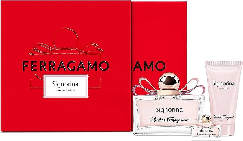 Salvatore Ferragamo Signorina - Zestaw (edp/100ml + edp/10m l+ b/lot/50ml) — Zdjęcie N1