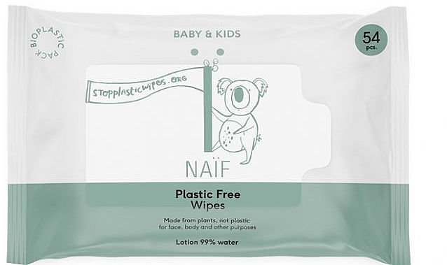 Chusteczki nawilżane dla niemowląt - Naif Wet Wipes 54St Plastic Free — Zdjęcie N1