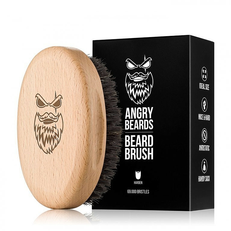 Drewniana szczotka do brody - Angry Beards Beard Brush Harden — Zdjęcie N1