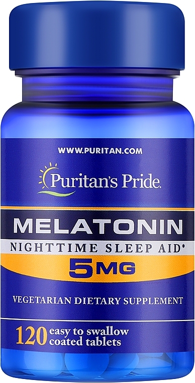 Suplement diety Melatonina - Puritan's Pride Melatonin 5 Mg — Zdjęcie N1