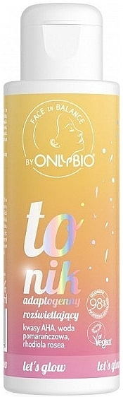 Adaptogenny rozjaśniający tonik do twarzy - Only Bio Face In Balance Adaptogenic Brightening Face Tonic — Zdjęcie N1