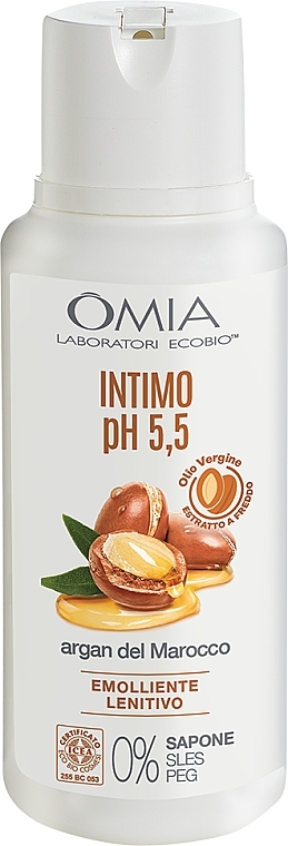 Żel do higieny intymnej Arganowy - Omia Laboratori Ecobio Intimo pH 5,5 Argan from Morocco — Zdjęcie N1