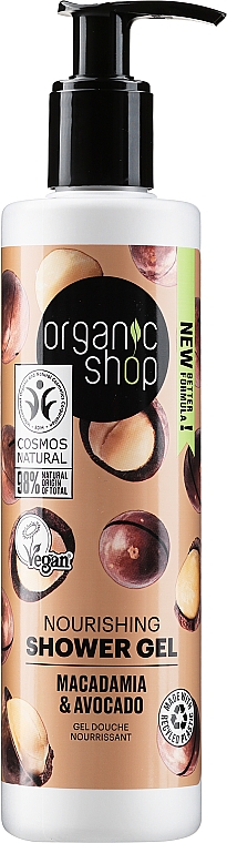 Odnawiający żel pod prysznic Kenijska makadamia - Organic Shop Organic Macadamia and Avocado Wellness Shower Gel