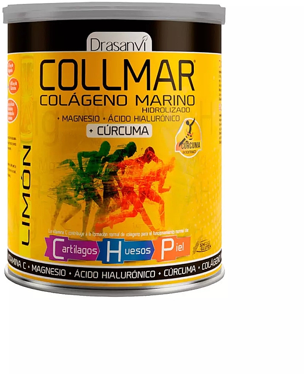 Suplement diety Kolagen+magnez+kwas hialuronowy, kurkuma-cytryna - Drasanvi Collmar Magnesium Curcuma Lemon — Zdjęcie N1