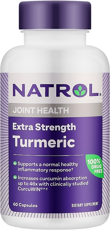 Ekstrakt z kurkumy w kapsułkach - Natrol Extra Strength Turmeric — Zdjęcie N1