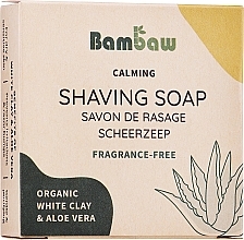 Bezzapachowe mydło do golenia - Bambaw Shaving Soap Organic White Clay & Aloe Vera — Zdjęcie N1