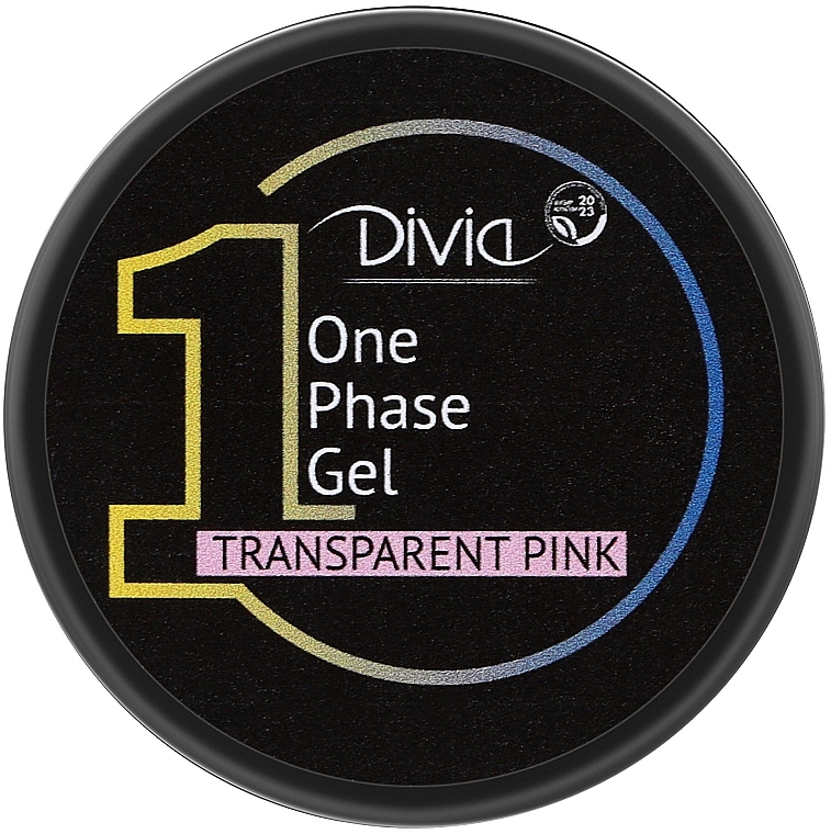 Jednofazowy różowy żel do przedłużania paznokci - Divia One Phase Transparent Pink Gel Di1704 — Zdjęcie N2