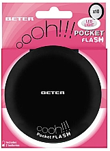 Podwójne podświetlane lusterko x10 LED, czarne - Beter Ohh! Pocket Flash Two Ways Mirror With Led Light x10 — Zdjęcie N1