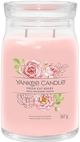 PRZECENA! Świeca zapachowa w słoiku Fresh Cut Roses, 2 knoty - Yankee Candle Singnature * — Zdjęcie N2