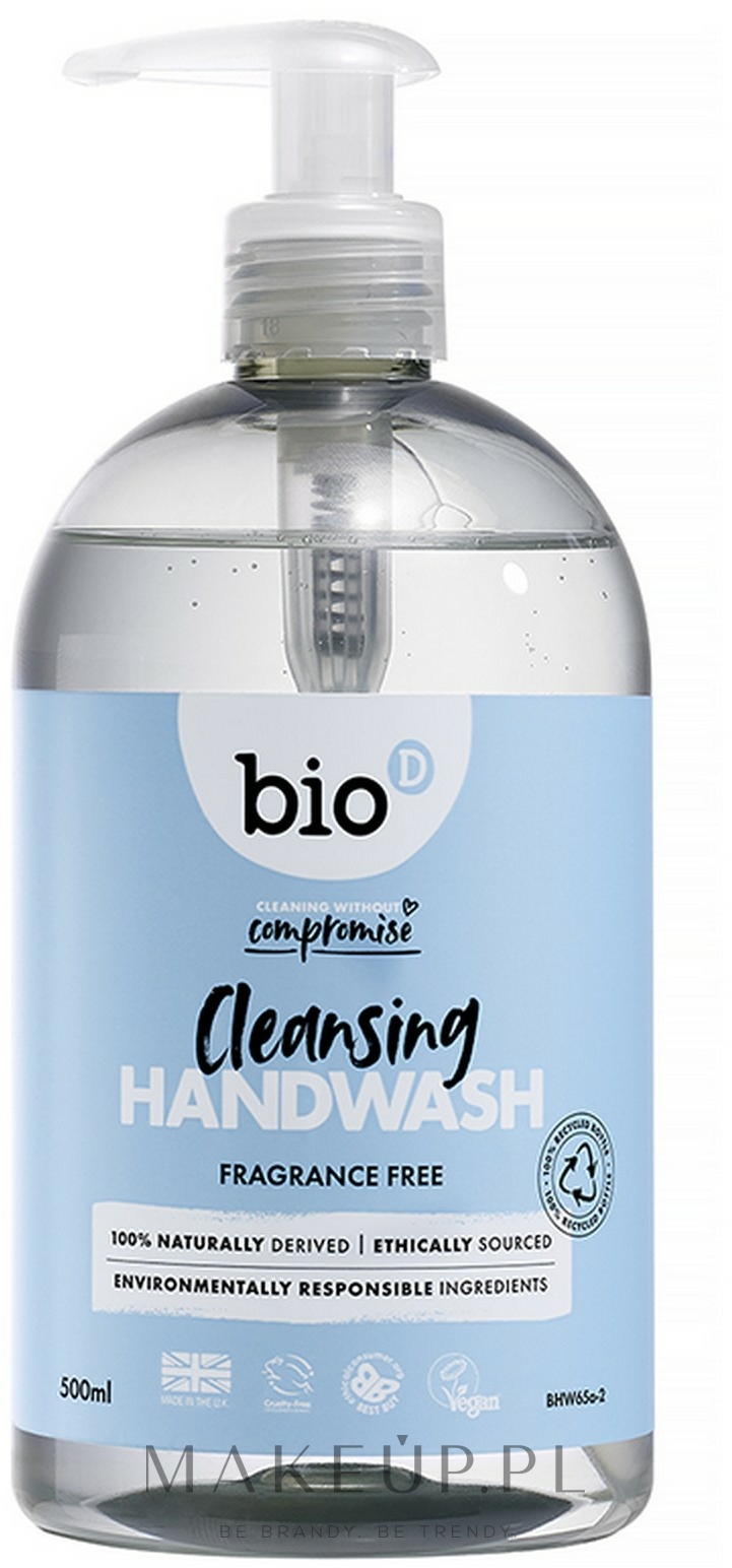 Bezzapachowe mydło sanitarne w płynie - Bio-D Fragrance Free Sanitising Hand Wash — Zdjęcie 500 ml