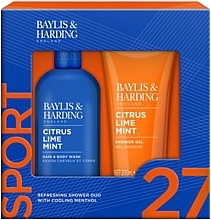 Zestaw - Baylis & Harding Citrus Lime Mint Refreshing Shower Duo Gift Set (hair/body/wash/300ml + sh/gel/200ml) — Zdjęcie N1